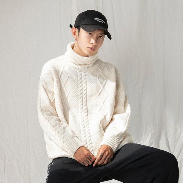 men's sweaters jacquard retro turtleneck sweater knitted trend loose casual long sleeve warm clothes winter pullover solid all-match, White;black
men's sweaters jacquard retro turtleneck sweater knitted trend loose casual long sleeve warm clothes winter pullover solid all-match, White;black