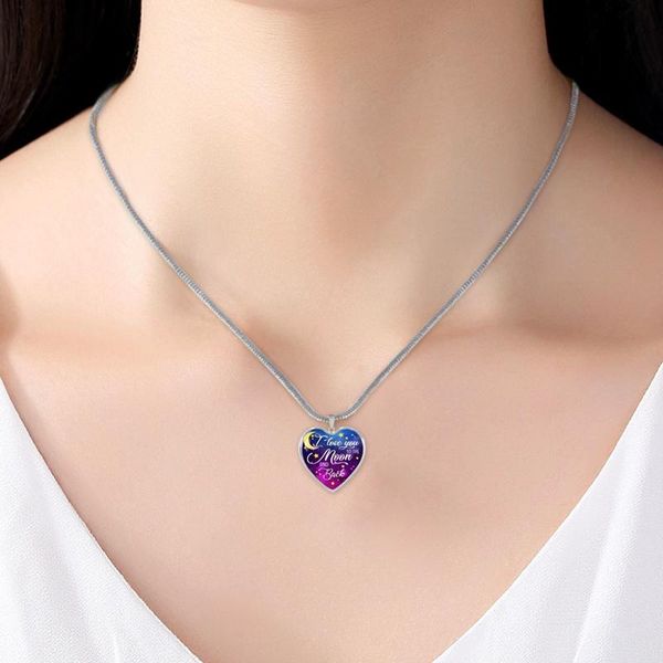 pendant necklaces heart shape necklace for women i love you to the moon and baclk gifts mom daughter girlfriend, Silver
pendant necklaces heart shape necklace for women i love you to the moon and baclk gifts mom daughter girlfriend, Silver
