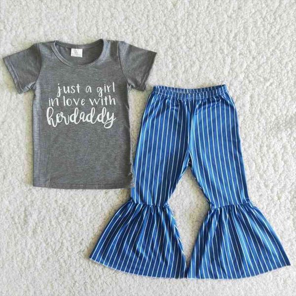 rts daddy design kids clothes fashion short sleeve tee shirt bell bottom pants baby girls 2pcs outfits clothing sets, White
rts daddy design kids clothes fashion short sleeve tee shirt bell bottom pants baby girls 2pcs outfits clothing sets, White