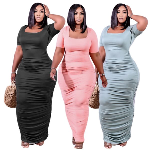 women plus size maxi casual dresses summer clothes xl-5xl club elegant pleated solid color sheath column scoop neck short sleeve holiday par, Black;gray
women plus size maxi casual dresses summer clothes xl-5xl club elegant pleated solid color sheath column scoop neck short sleeve holiday par, Black;gray