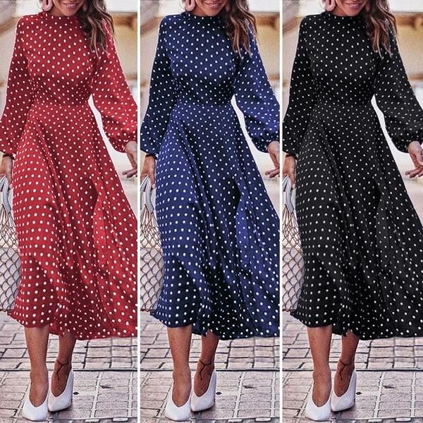 casual dresses european and american cross-border 2021 spring autumn polka-dot long sleeve slim irregular hem dress, Black;gray
casual dresses european and american cross-border 2021 spring autumn polka-dot long sleeve slim irregular hem dress, Black;gray