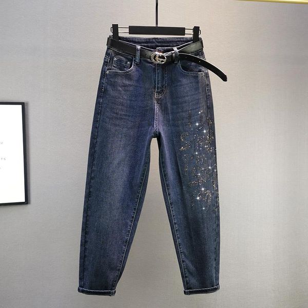 jeans women's 2021 fall winter high waist loose drilling harem pants cotton stretch jean female street denim, Blue
jeans women's 2021 fall winter high waist loose drilling harem pants cotton stretch jean female street denim, Blue