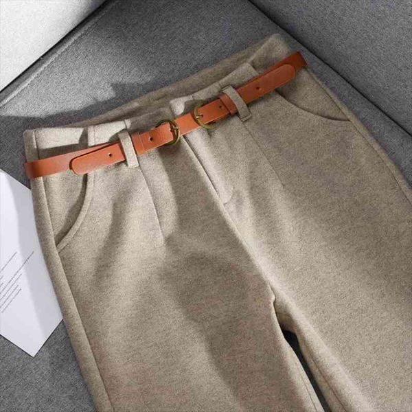 women woolen pants with belt autumn winter casual solid elastic waist harem pants ankle-length trousers, Black;white
women woolen pants with belt autumn winter casual solid elastic waist harem pants ankle-length trousers, Black;white