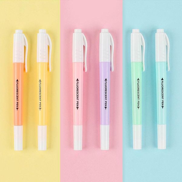 highlighters 6/set double head fluorescent highlighter pen markers pastel drawing for student school office supplies cute stationery, Black;red
highlighters 6/set double head fluorescent highlighter pen markers pastel drawing for student school office supplies cute stationery, Black;red