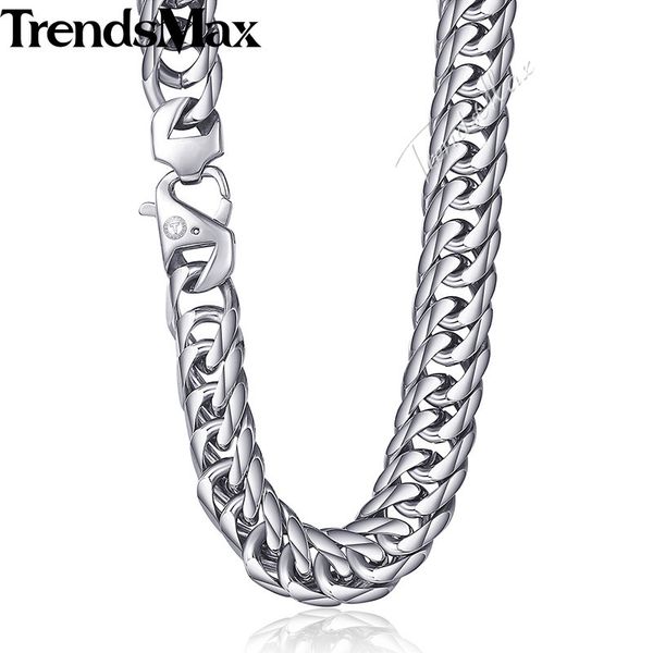 trendsmax 15mm 60cm 70cm 316l stainlsteel necklace for men silver color curb cuban link men's chain khn57 x0509, Black
trendsmax 15mm 60cm 70cm 316l stainlsteel necklace for men silver color curb cuban link men's chain khn57 x0509, Black