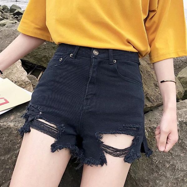 women's shorts cotton loose distressed solid color streetwear high waist denim chic leg-openings short pants women 2021, White;black
women's shorts cotton loose distressed solid color streetwear high waist denim chic leg-openings short pants women 2021, White;black