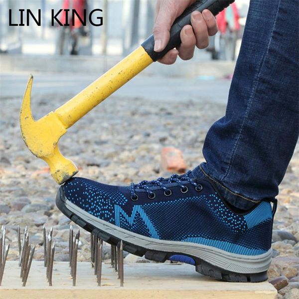 boots lin king men safety breathable lace up outdoor working shoes steel toe protective work plus size thick sole sneakers, Black
boots lin king men safety breathable lace up outdoor working shoes steel toe protective work plus size thick sole sneakers, Black