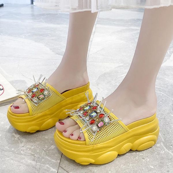 slippers rimocy 2021 summer beach platform women fashion crystal wedges high heels sandals woman breathable mesh outdoor slides, Black
slippers rimocy 2021 summer beach platform women fashion crystal wedges high heels sandals woman breathable mesh outdoor slides, Black