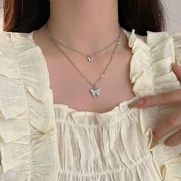 chokers shiny cz butterfly pendant necklace for women dainty double layer clavicle chain choker necklaces wedding birthday jewelry gift, Golden;silver
chokers shiny cz butterfly pendant necklace for women dainty double layer clavicle chain choker necklaces wedding birthday jewelry gift, Golden;silver