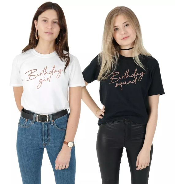 birthday girl / squad t-shirt shirts matching set party tees girls ladies, White;black
birthday girl / squad t-shirt shirts matching set party tees girls ladies, White;black