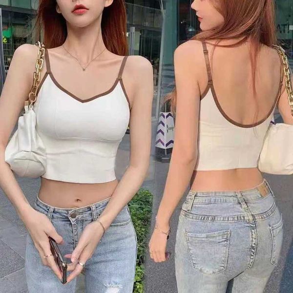 Women's Vest Straps Smart Color Contrast Cross Sling Sexy Outer Chest Wrapped Large U-shaped Sports Bottoming for Women, White coffee
Women's Vest Straps Smart Color Contrast Cross Sling Sexy Outer Chest Wrapped Large U-shaped Sports Bottoming for Women, White coffee