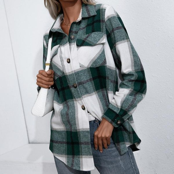 women's jackets vintage stylish pockets plaid shirt jacket coat women autumn lapel collar long sleeve loose button outerwear chic, Black;brown
women's jackets vintage stylish pockets plaid shirt jacket coat women autumn lapel collar long sleeve loose button outerwear chic, Black;brown