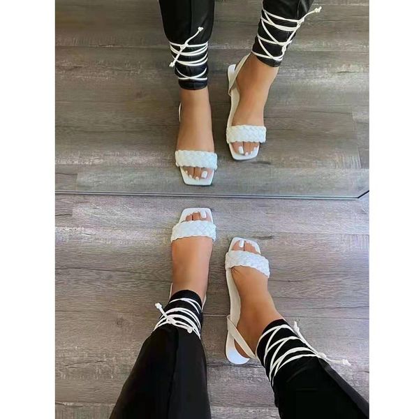 sandals fashion solid color casual knitting 2021 summer style ankle strap flat open toe outdoor women's, Black
sandals fashion solid color casual knitting 2021 summer style ankle strap flat open toe outdoor women's, Black