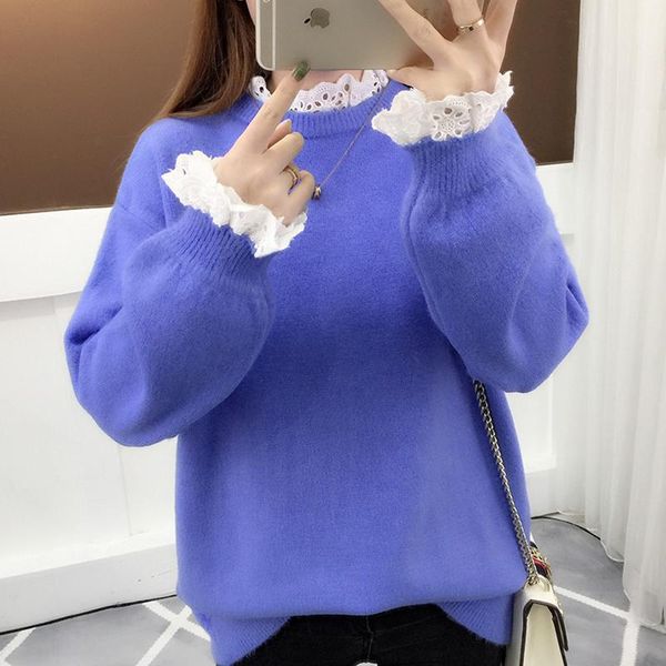 women's sweaters lace splicing half turtleneck knitted sweater female casual loose warm 2021 autumn fashion knit sweet, White;black
women's sweaters lace splicing half turtleneck knitted sweater female casual loose warm 2021 autumn fashion knit sweet, White;black