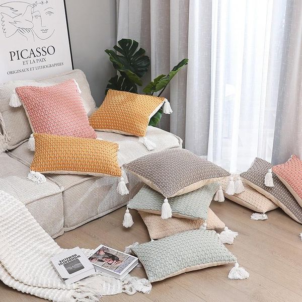 cushion/decorative pillow cotton thread interlaced four corners tassel cover throw case soft cozy bed sofa cushion nordic home decor
cushion/decorative pillow cotton thread interlaced four corners tassel cover throw case soft cozy bed sofa cushion nordic home decor