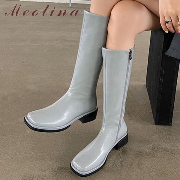 boots meotina women knee high genuine leather shoes thick med heel riding zipper ladies autumn winter white black 40
boots meotina women knee high genuine leather shoes thick med heel riding zipper ladies autumn winter white black 40