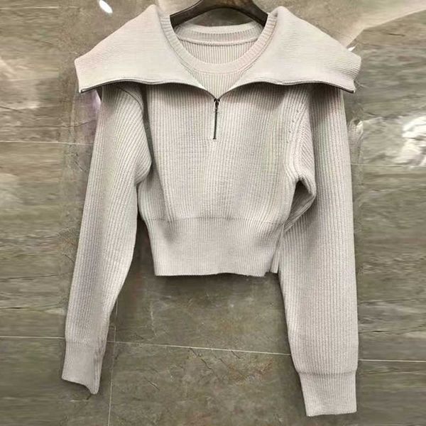 solid high-waisted fashion autumn and winter loose sheath short sweaters for women 210615, White;black
solid high-waisted fashion autumn and winter loose sheath short sweaters for women 210615, White;black