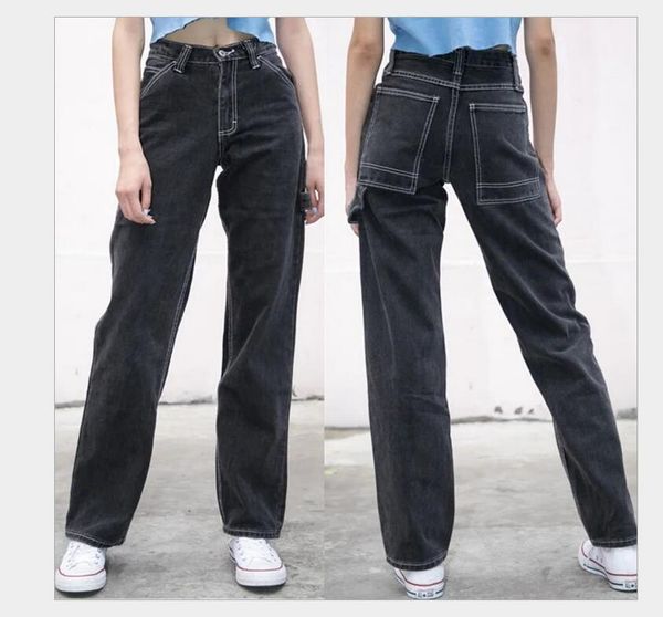 women's jeans woman high waist 2021 wide leg female pants straight loose black mom fashion baggy boyfriend jean women trousers, Blue
women's jeans woman high waist 2021 wide leg female pants straight loose black mom fashion baggy boyfriend jean women trousers, Blue