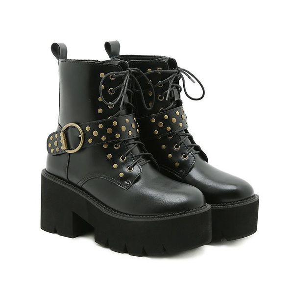 boots retro belt buckle rivet motorcycle gothic black ladies shoes spring autumn platform women's short large size 35-43
boots retro belt buckle rivet motorcycle gothic black ladies shoes spring autumn platform women's short large size 35-43