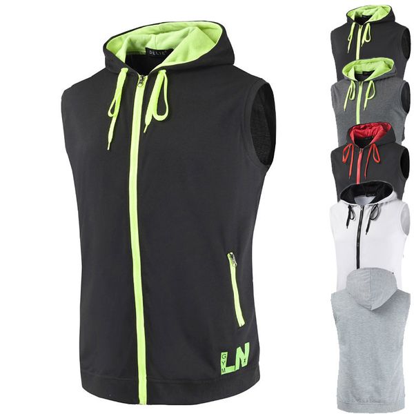 fashion vest 2021 men's hooded sleeveless fitness style large size color matching casual man, Black;white
fashion vest 2021 men's hooded sleeveless fitness style large size color matching casual man, Black;white