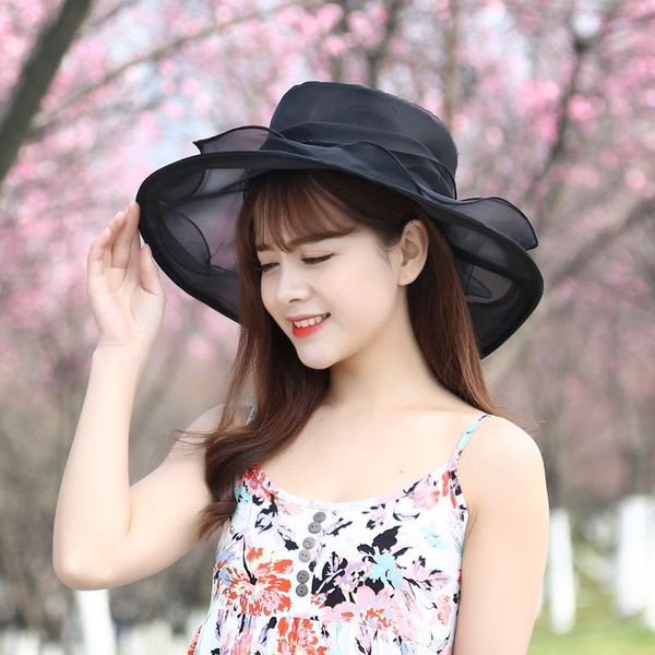 wide brim hats 11 colors fashion summer sun for women elegant ladies vintage hat large with big flower cap, Blue;gray
wide brim hats 11 colors fashion summer sun for women elegant ladies vintage hat large with big flower cap, Blue;gray