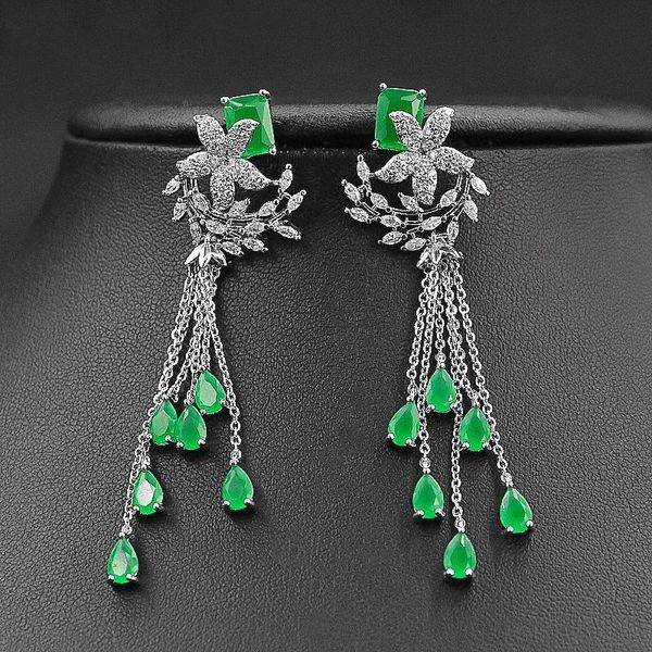 elegant fashion style long flower tassel earrings green horse eye stud earring women weeding gift dangle & chandelier, Silver
elegant fashion style long flower tassel earrings green horse eye stud earring women weeding gift dangle & chandelier, Silver
