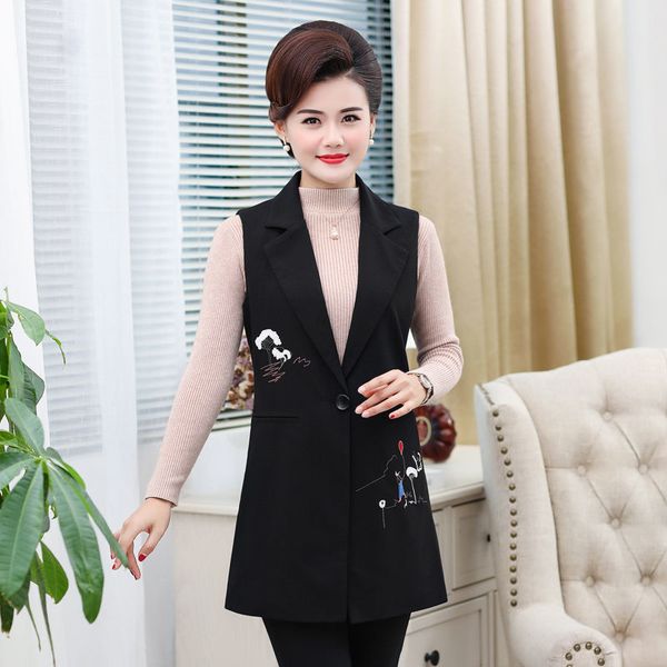 mid-aged women long tang embroidered vest retroethnic retro wind jacket sleeveless ladies blazer kn030 v5zp, Black;brown
mid-aged women long tang embroidered vest retroethnic retro wind jacket sleeveless ladies blazer kn030 v5zp, Black;brown