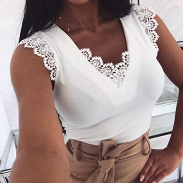 women's t-shirt factory direct sales meihuida summer lace veal vest sleeve casual, White
women's t-shirt factory direct sales meihuida summer lace veal vest sleeve casual, White