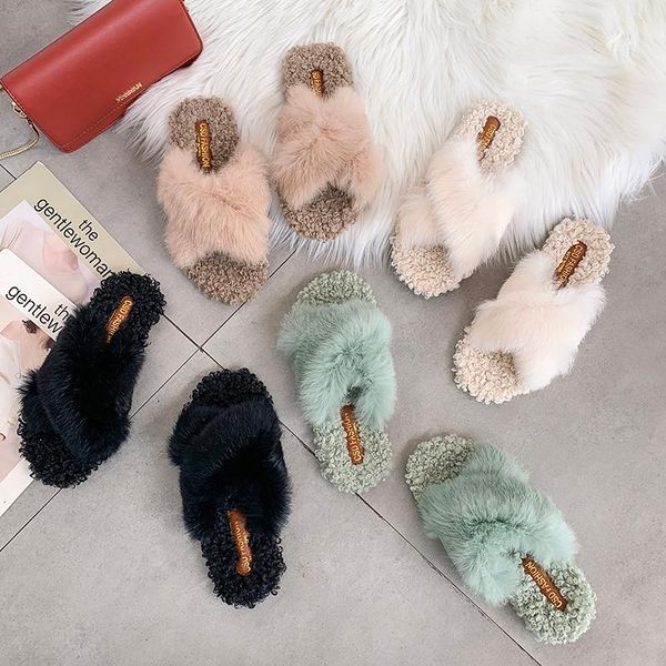 slippers natural sheepskin fur fashion female winter women warm indoor soft wool lady home shoes, Black
slippers natural sheepskin fur fashion female winter women warm indoor soft wool lady home shoes, Black