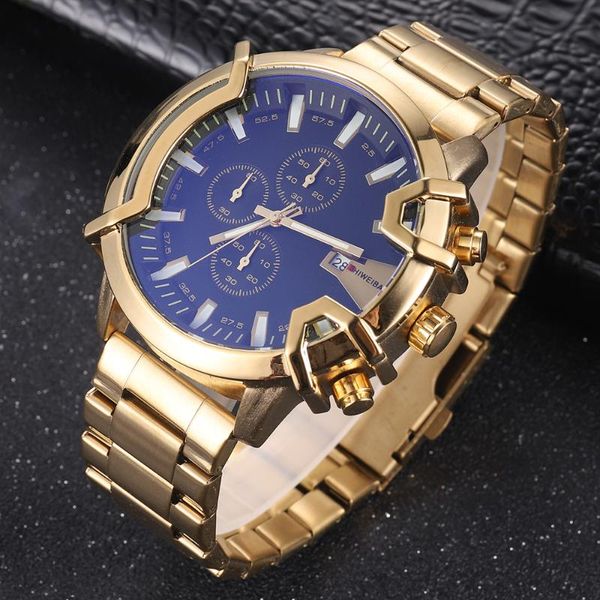 wristwatches gold stainless steel men's quartz chronograph watch brand fashion luxury military date waterproof cool clock relogio, Slivery;brown
wristwatches gold stainless steel men's quartz chronograph watch brand fashion luxury military date waterproof cool clock relogio, Slivery;brown