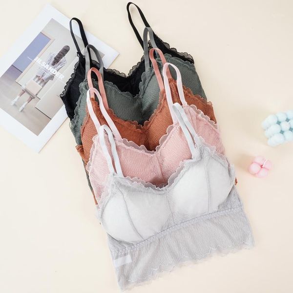 bustiers & corsets women tube lace seamless underwear activity cropped girls backless tank bra push up pad adjustable female bralet, Black;white
bustiers & corsets women tube lace seamless underwear activity cropped girls backless tank bra push up pad adjustable female bralet, Black;white
