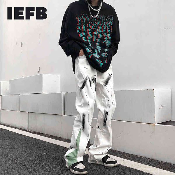 iefb men's streetwear fashion graffiti pants loose causal color block straight trousers cotton hip hop male clothes 9y5202 210524, Black
iefb men's streetwear fashion graffiti pants loose causal color block straight trousers cotton hip hop male clothes 9y5202 210524, Black