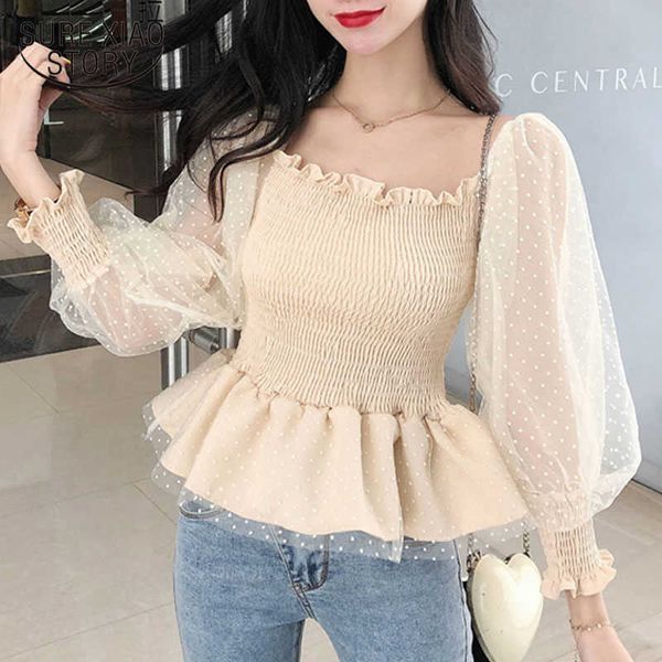 slash neck lantern long sleeve waist hugging women shirts vintage polka dot mesh women blouse autumn female 10546 210528, White
slash neck lantern long sleeve waist hugging women shirts vintage polka dot mesh women blouse autumn female 10546 210528, White