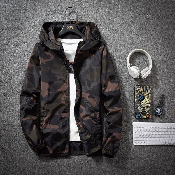 camouflage lightweight hooded slim fit long sve zipper coat army tactical military ets men clothing 2021, Black;brown
camouflage lightweight hooded slim fit long sve zipper coat army tactical military ets men clothing 2021, Black;brown