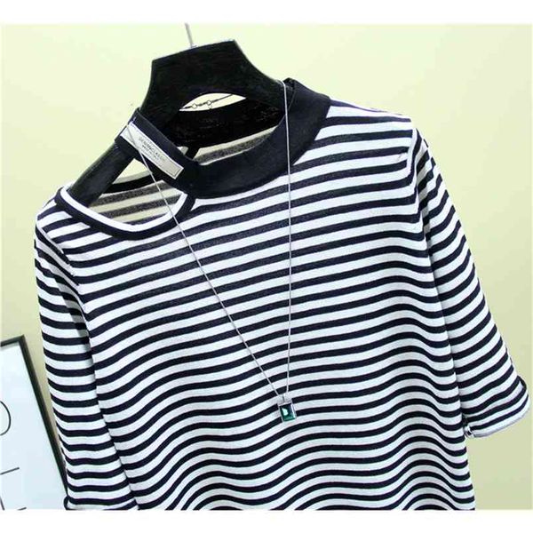 summer fashion the hollow out stripes o-neck half sleeve sweater bottoming shirt women's loose thin pullover 210507, White;black
summer fashion the hollow out stripes o-neck half sleeve sweater bottoming shirt women's loose thin pullover 210507, White;black
