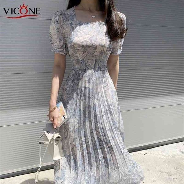 vicone square collar watercolor large flower chiffon pleated long dress 210325, Black;gray
vicone square collar watercolor large flower chiffon pleated long dress 210325, Black;gray