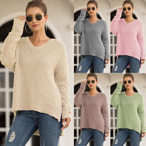 women's autumn and winter sweater casual loose v-neck granular fleece long-sleeved fashion pullover sweaters, White;black
women's autumn and winter sweater casual loose v-neck granular fleece long-sleeved fashion pullover sweaters, White;black