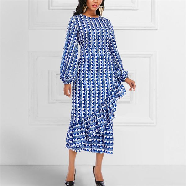 female autumn dressed in fashionable blue robes dress frilly with waist down the neck lantern sleeves, Black;gray
female autumn dressed in fashionable blue robes dress frilly with waist down the neck lantern sleeves, Black;gray