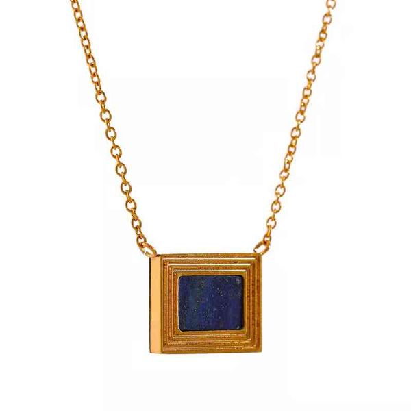 aj421 natural lapis lazuli stainls steel 18k gold plated chain gemstone necklace, Silver
aj421 natural lapis lazuli stainls steel 18k gold plated chain gemstone necklace, Silver