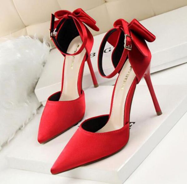 dress shoes fashion sweet style female stiletto high heel shallow mmouth pointed satin bow tie beauty buckle sandal, Black
dress shoes fashion sweet style female stiletto high heel shallow mmouth pointed satin bow tie beauty buckle sandal, Black