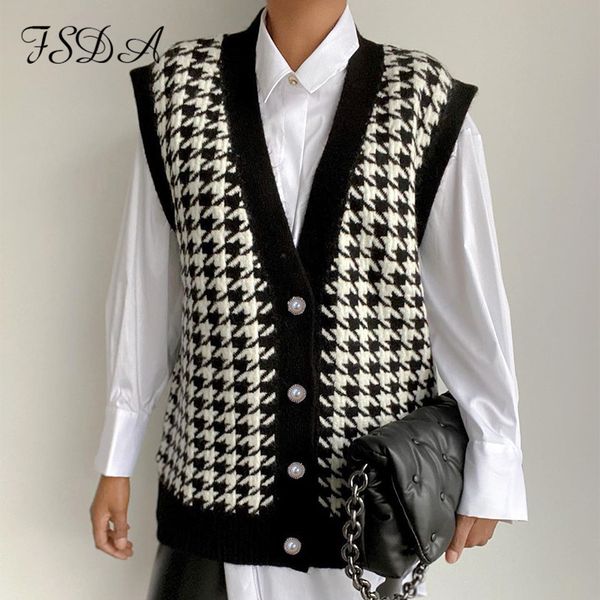 v neck houndstooth vest cardigan 2021 black sleeveless sweater women loose 2021 autumn winter knitted casual fashion jumper
v neck houndstooth vest cardigan 2021 black sleeveless sweater women loose 2021 autumn winter knitted casual fashion jumper