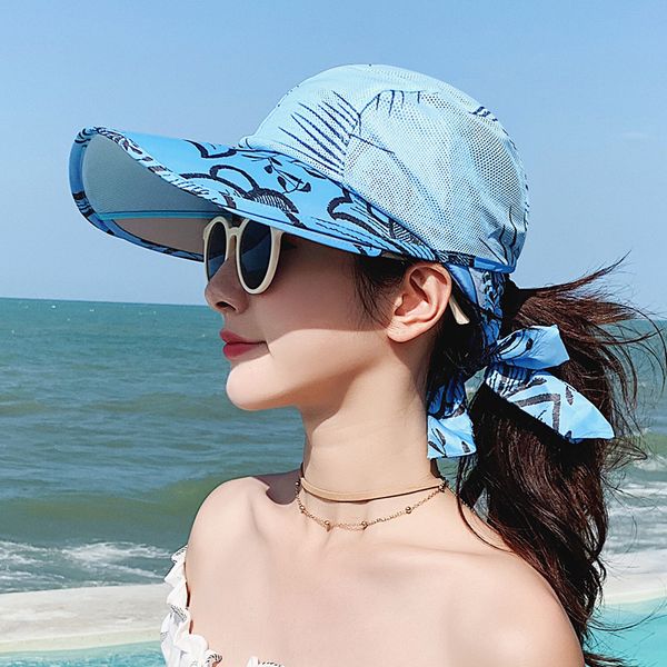 Image of 2021 women&#039;s beach summer travel sunscreen hat travels vacation fashion wild sun hats with box