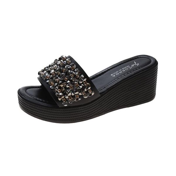 slippers 2021 sequins rhinestone women fashion summer beach flip flops slipper wedge platform shoes sandals a607, Black
slippers 2021 sequins rhinestone women fashion summer beach flip flops slipper wedge platform shoes sandals a607, Black
