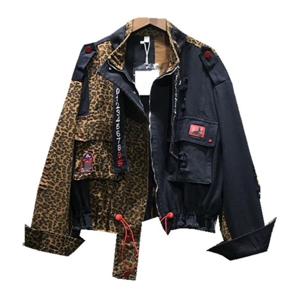 women's jackets harajuku women leopard patchwork denim tweed jacket girl jeans coat sequins double pockets cardigan streetwear, Black;brown
women's jackets harajuku women leopard patchwork denim tweed jacket girl jeans coat sequins double pockets cardigan streetwear, Black;brown