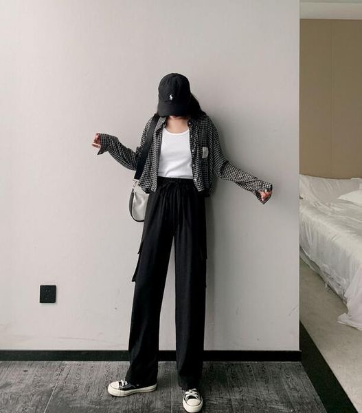 women's pants & capris autumn slim fit women trousers style high waist straight loose sports casual korean suit overalls, Black;white
women's pants & capris autumn slim fit women trousers style high waist straight loose sports casual korean suit overalls, Black;white