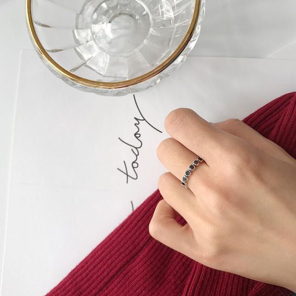 cluster rings authentic s925 sterling silver fine jewelry black agate stones thin ring adjust tlj995, Golden;silver
cluster rings authentic s925 sterling silver fine jewelry black agate stones thin ring adjust tlj995, Golden;silver