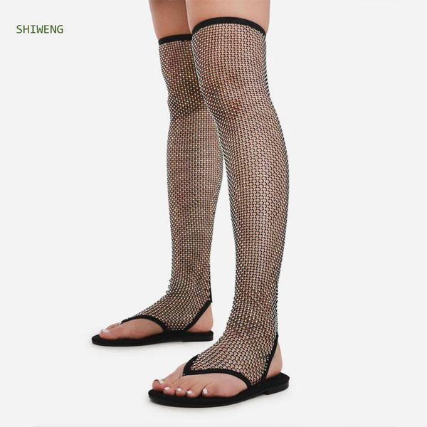 boots women open toe shoes mesh fishnet flat flop grid sandals blingbling crystal summer runway lady beach 2021, Black
boots women open toe shoes mesh fishnet flat flop grid sandals blingbling crystal summer runway lady beach 2021, Black