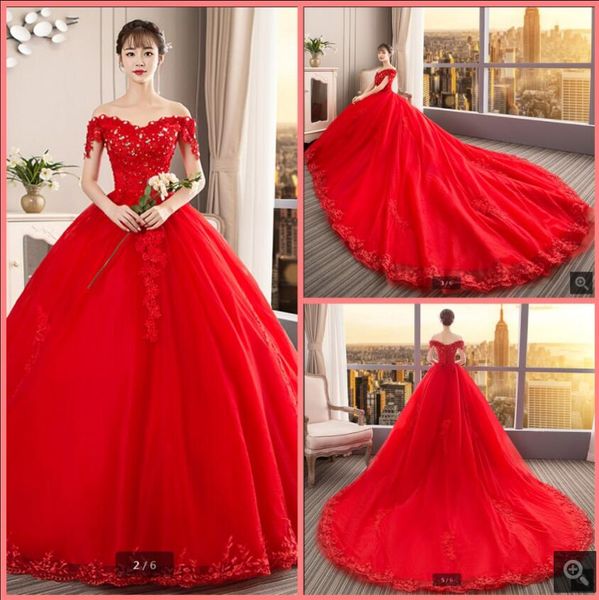 vestido de festa red modest ball gown wedding dresses beaded crystals lace appliques princess puffy corset bride dress court train elegant v, White
vestido de festa red modest ball gown wedding dresses beaded crystals lace appliques princess puffy corset bride dress court train elegant v, White