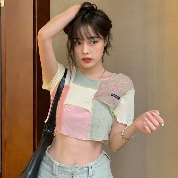 women's t-shirt korean causal patchwork short sleeve t shirts women clothing fashion brand o-neck tees harajuku hipster ladies crop su, White
women's t-shirt korean causal patchwork short sleeve t shirts women clothing fashion brand o-neck tees harajuku hipster ladies crop su, White