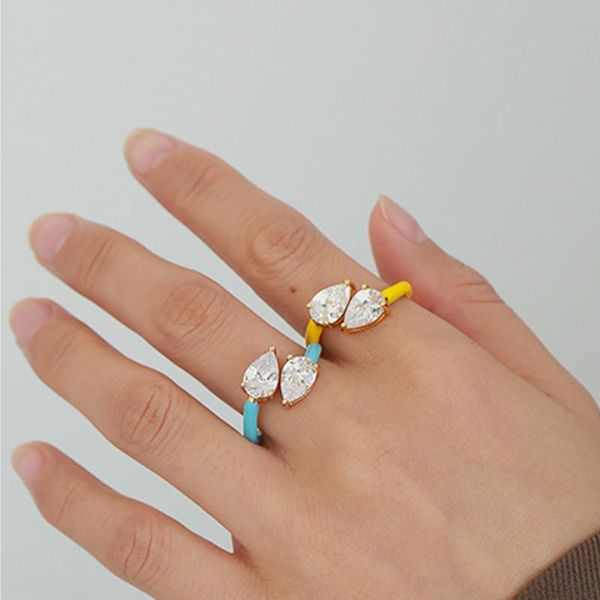 wedding rings simple fashion shiny waterdrop shape crystal colorful drip glaze metal open ring for women girls jewelry gifts adjustable, Slivery;golden
wedding rings simple fashion shiny waterdrop shape crystal colorful drip glaze metal open ring for women girls jewelry gifts adjustable, Slivery;golden